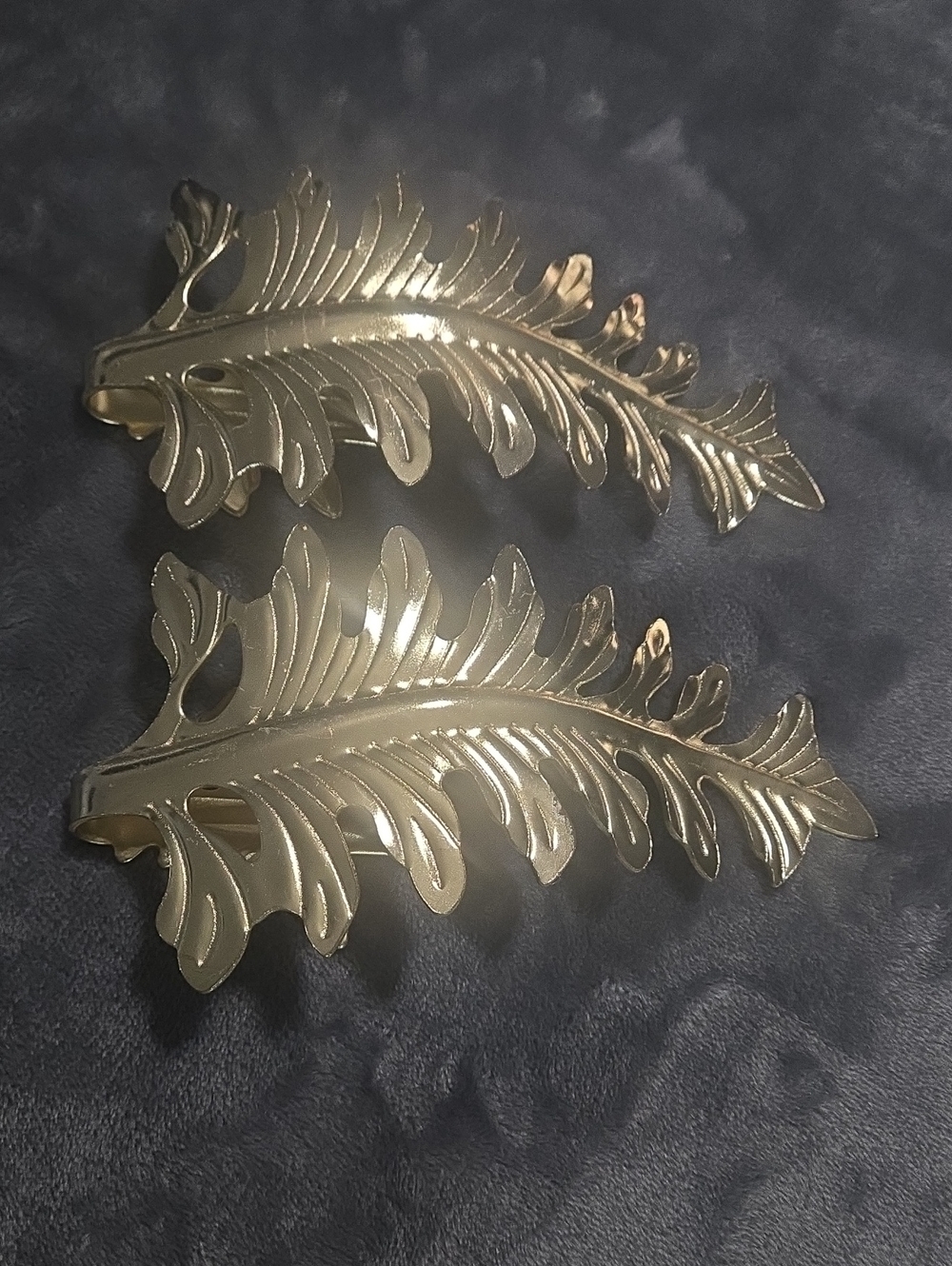 Gold Colored Leaf Curtain Drapery Holdback Hooks 2pk